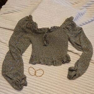 Altard State- Floral Smocked Off-Shoulder Top